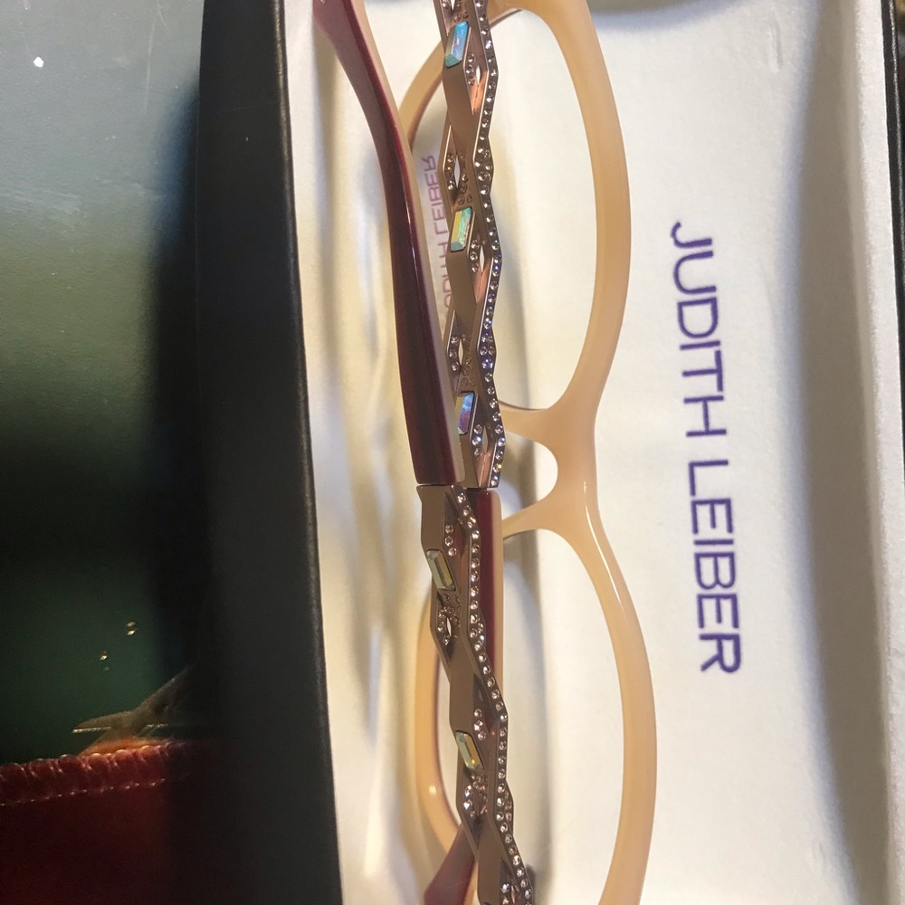 Judith Leiber Red Cat-Eye Optical Frames - Picture 6 of 11